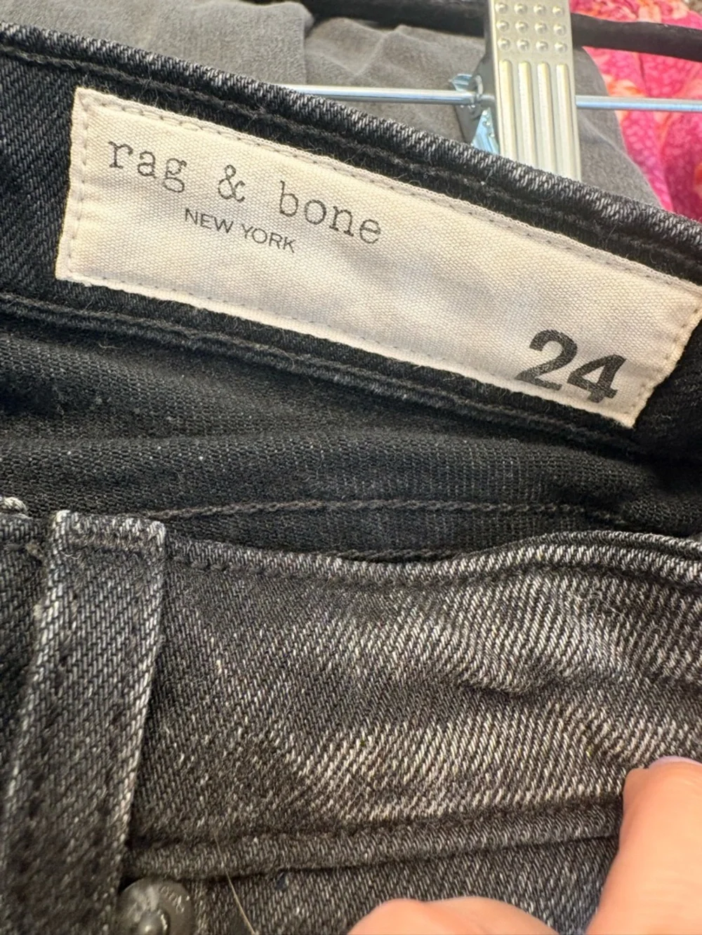 Rag & Bone Nina High-Rise Flare Onyx Black Size 24 - Picture 7 of 11